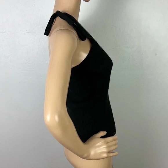 NEW BA&SH BLACK ONE-SHOULDER TANK TOP - Picture 6 of 9